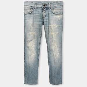 مملوكة مسبقًا بنطلون جينز دولتشي أند غابانا دينم ممزق أزرق قصة 14 مقاس صغير جداً ( إكس سمول )