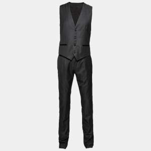 Dolce & Gabbana Grey Wool Trouser Vest Suit M