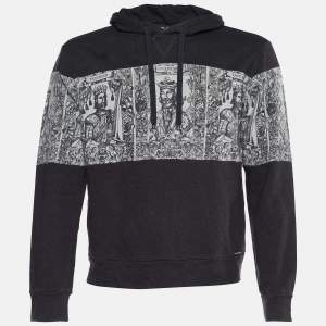 مملوكة مسبقًا Dolce & Gabbana Grey Cotton Norman King Print Hooded Sweatshirt M