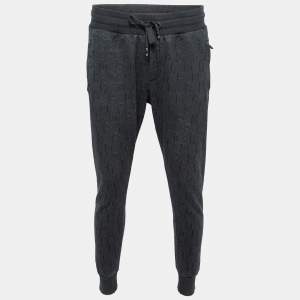 مملوكة مسبقًا بنطلون رياضي دولتشي أند غابانا قطن أسوج مطبوع دي جي مقاس متوسط (ميديوم)