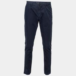Pre Owned Dolce & Gabbana  Navy Blue Cotton Pants M Waist: 32"