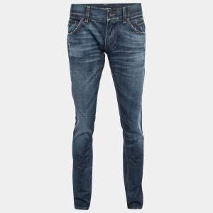 Pre Owned Dolce & Gabbana Blue Distressed Denim 14 Jeans Waist 32" 