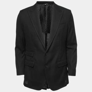 Dolce & Gabbana Black Wool Tailored Taormina Blazer L