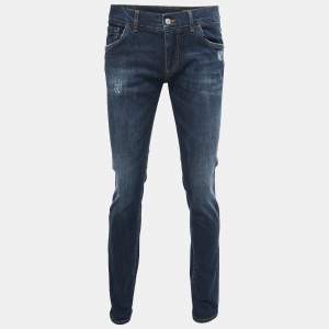 Pre Owned Dolce & Gabbana Dark Blue Denim Stretch Fit Jeans L Waist 34"