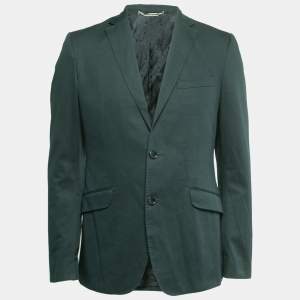 Pre Owned Dolce & Gabbana Green Cotton Single Breasted Blazer L