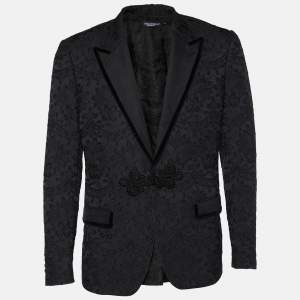 Pre Owned Dolce & Gabbana Black Jacquard Blazer L