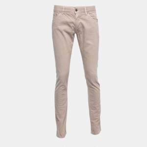 Pre Owned Dolce & Gabbana Light Brown Denim 14 Jeans M Waist 33"