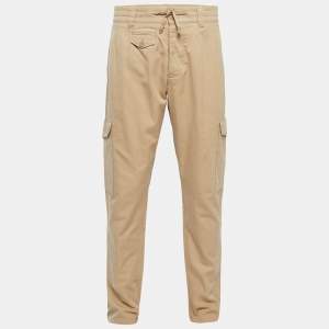 Pre Owned Dolce & Gabbana Beige Cotton Buttoned Cargo Pants XL Waist 38"