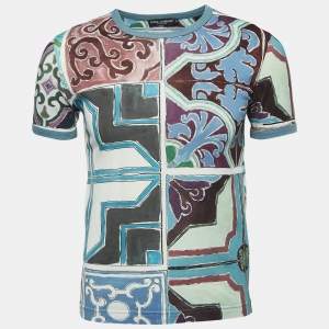 Pre Owned Dolce & Gabbana Multicolor Printed Crewneck T-Shirt XS