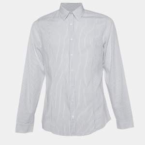 Gucci White Striped Cotton Slim Fit Shirt XL