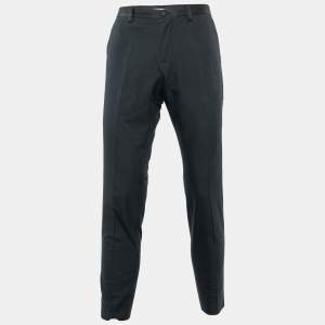 Dolce & Gabbana Black Cotton & Silk Tailored Pants M