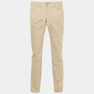 Pre Owned Dolce & Gabbana Beige Cotton Regular Fit Trousers M
