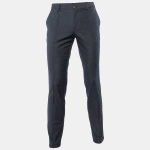 Pre Owned Dolce & Gabbana Black Wool & Silk Blend Tailored Pants M