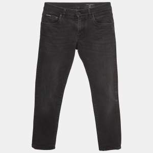 Pre Owned Dolce & Gabbana Black Denim Slim Fit Jeans S Waist 32"
