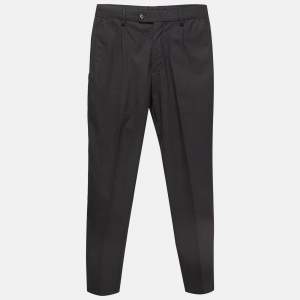 Dolce & Gabbana Black Wool Regular Trousers XS