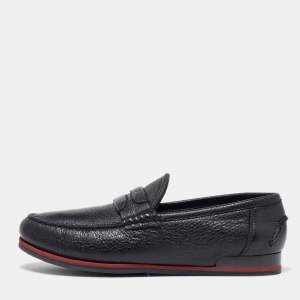 Dolce & Gabbana Black Leather Slip On Loafers Size 40