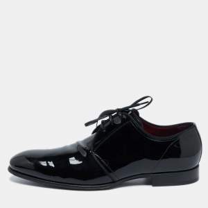 Dolce & Gabbana Black Patent Leather Lace-Up Derby Size 43