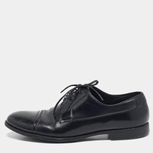 Dolce & Gabbana Black Leather Lace Up Oxfords Size 42.5