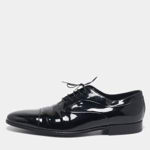 Dolce & Gabbana Black Patent Leather Lace Up Oxfords Size 43