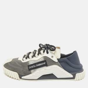 Dolce & Gabbana Black Mesh and Nylon Dymaster Lace Up Sneakers Size 42