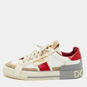 Dolce & Gabbana Multicolor Leather and Suede Custom 2.Zero Sneakers Size 43