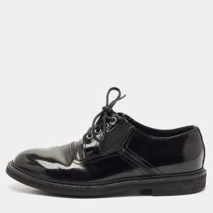 Dolce & Gabbana Black Leather and Mesh Derby Size 40.5