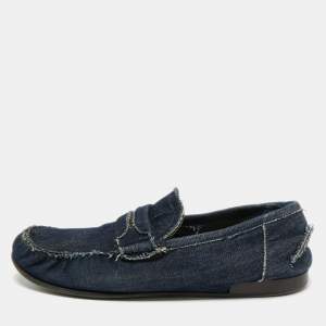 Pre Owned Dolce & Gabbana Navy Blue Denim Slip On Loafers Size 43