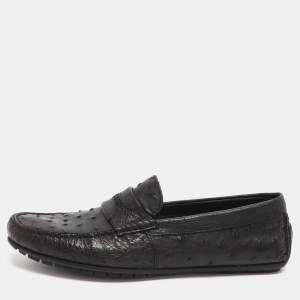 مملوكة مسبقًا حذاء لوفرز دولتشي أند غابانا جلد نعام أسود مقاس 41