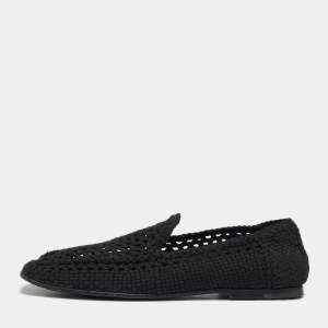 مملوكة مسبقًا Dolce & Gabbana Size 44 Black Crochet Smoking Slippers