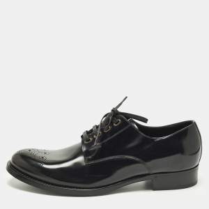 Pre Owned Dolce & Gabbana Size 45 Black Leather Lace Up Derby Shoes