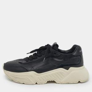 Pre Owned Dolce & Gabbana daymaster Size 43 Black Leather Lace Up Sneakers