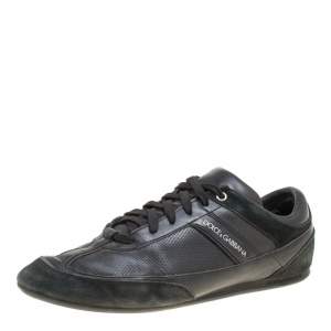 Dolce & Gabbana Black Suede and Leather Low Top Sneakers Size 41.5