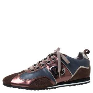Dolce & Gabbana Multicolor Suede and Leather Low Top Sneakers Size 42.5