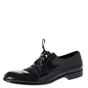Pre Owned Dolce & Gabbana Black Leather Derby Size 40