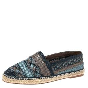 Pre Owned Dolce & Gabbana Multicolor Woven Leather Espadrilles Size 43