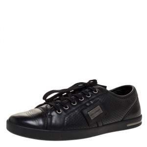 Pre Owned Dolce & Gabbana Black Leather Low Top Sneakers Size 41