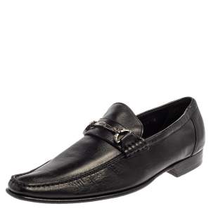 Pre Owned حذاء لوفرز دولتشي أند غابانا سليب أون بيت جلد أسود مقاس 42