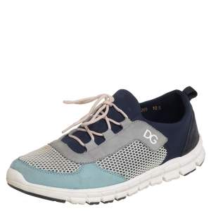 مملوكة مسبقًا حذاء رياضي دولتشي أند غابانا سويدي وشبكة برباط متعدد الألوان مقاس 44.5