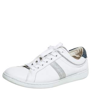 مملوكة مسبقًا Dolce & Gabbana White Leather Low Top Sneakers Size 41