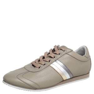 مملوكة مسبقًا حذاء رياضى دولتشى أند غابانا منخفض من أعلى رباط جلد رمادي مقاس 41.5 