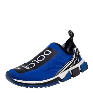 مملوكة مسبقًا حذاء رياضي دولتشي أند غابانا سورينتو قماش أسود/أزرق سليب أون مقاس 45