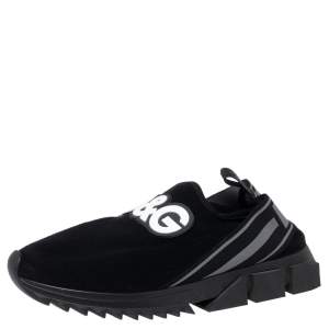 مملوكة مسبقًا Dolce & Gabbana Black Fabric Sorrento Sneakers  Size 44