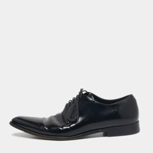 Dolce & Gabbana Black Patent Leather Pointed Toe Derby Size 42