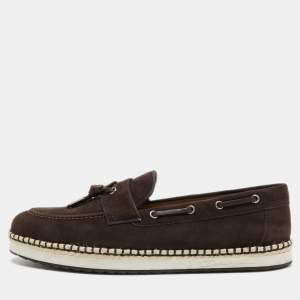 Dolce & Gabbana Brown Suede Slip On Loafers Size 45 