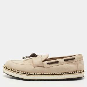 Dolce & Gabbana Beige Suede Slip On Espadrille Loafers Size 43
