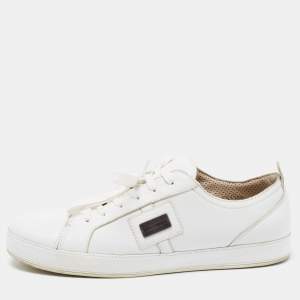 Dolce & Gabbana White Leather Low Top Sneakers Size 42