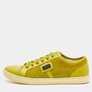 Dolce & Gabbana Green Suede and Leather Low Top Sneakers Size 44