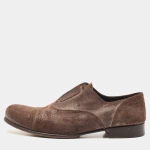 Dolce & Gabbana Brown Suede Slip On Oxfords Size 43