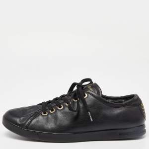 Dolce & Gabbana Black Leather Low Top Sneakers Size 42.5