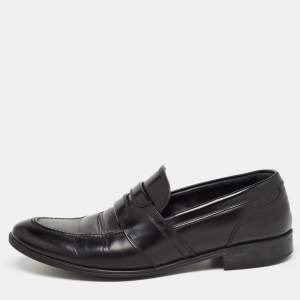 Dolce & Gabbana Black Leather Slip On Loafers Size 40.5